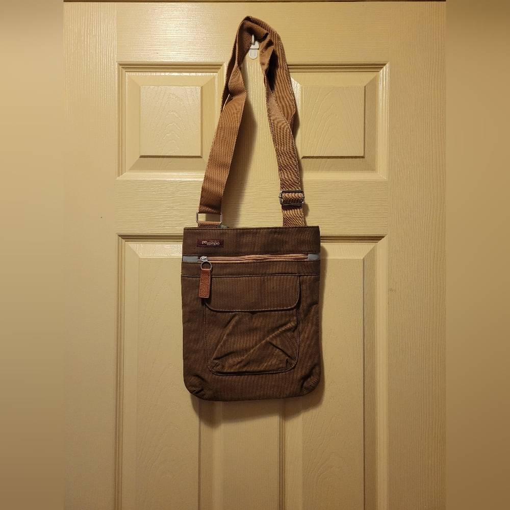 Po Campo Men's Brown Messenger Bag With Tan Strap - Never Used - NWOT